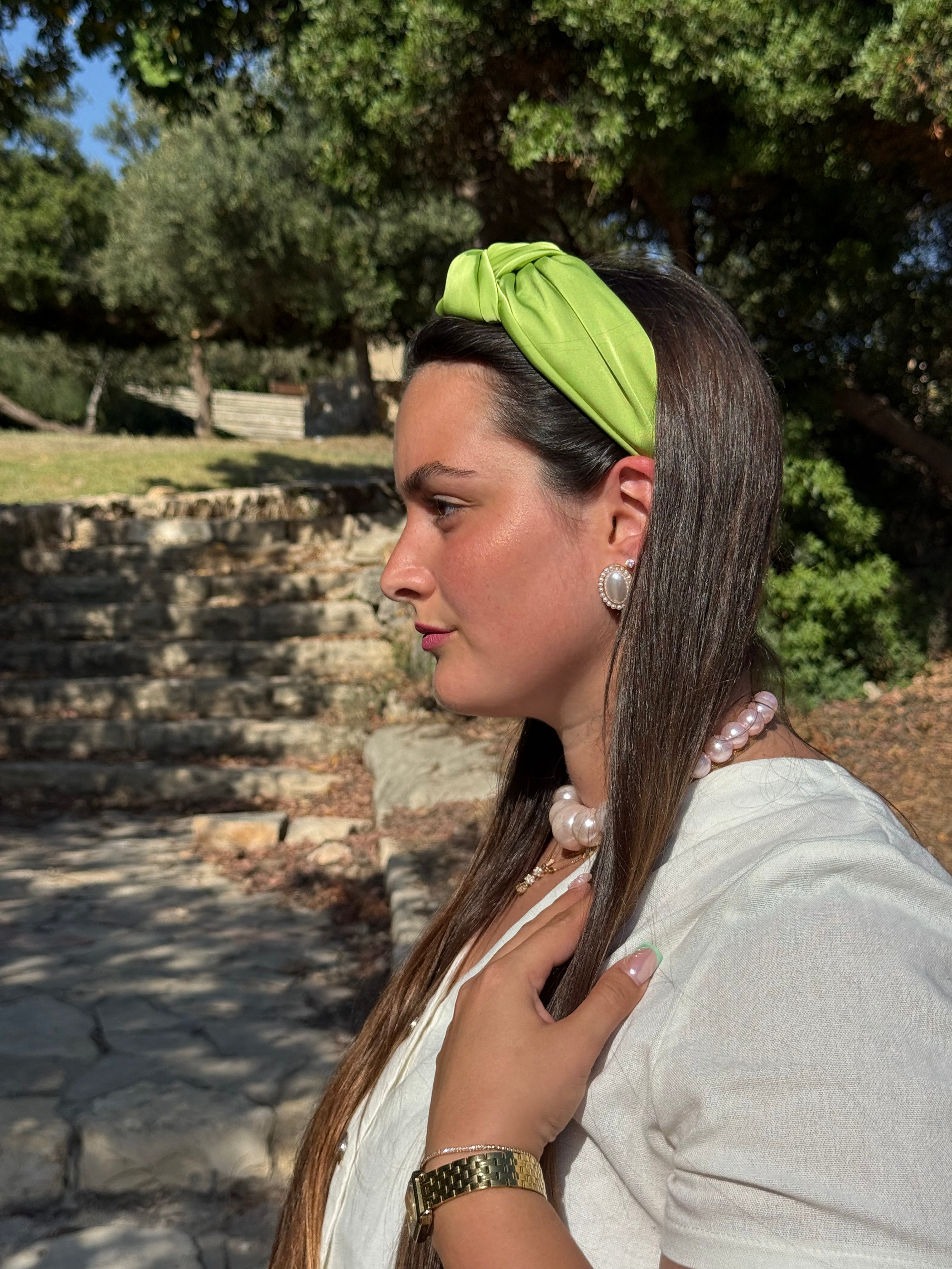 קשת קשירה סאטן ירוק