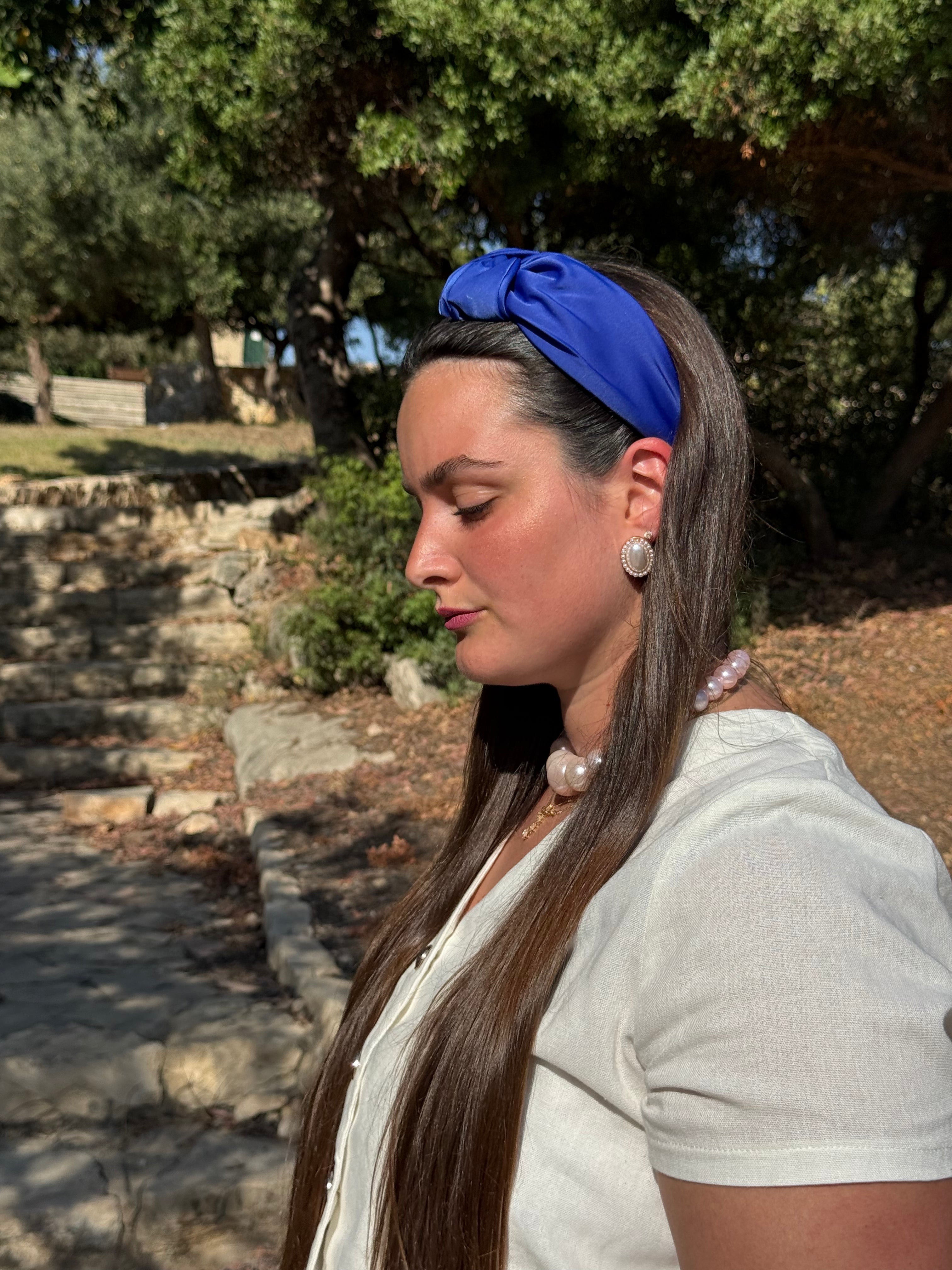 קשת קשירה סאטן כחול רויאל