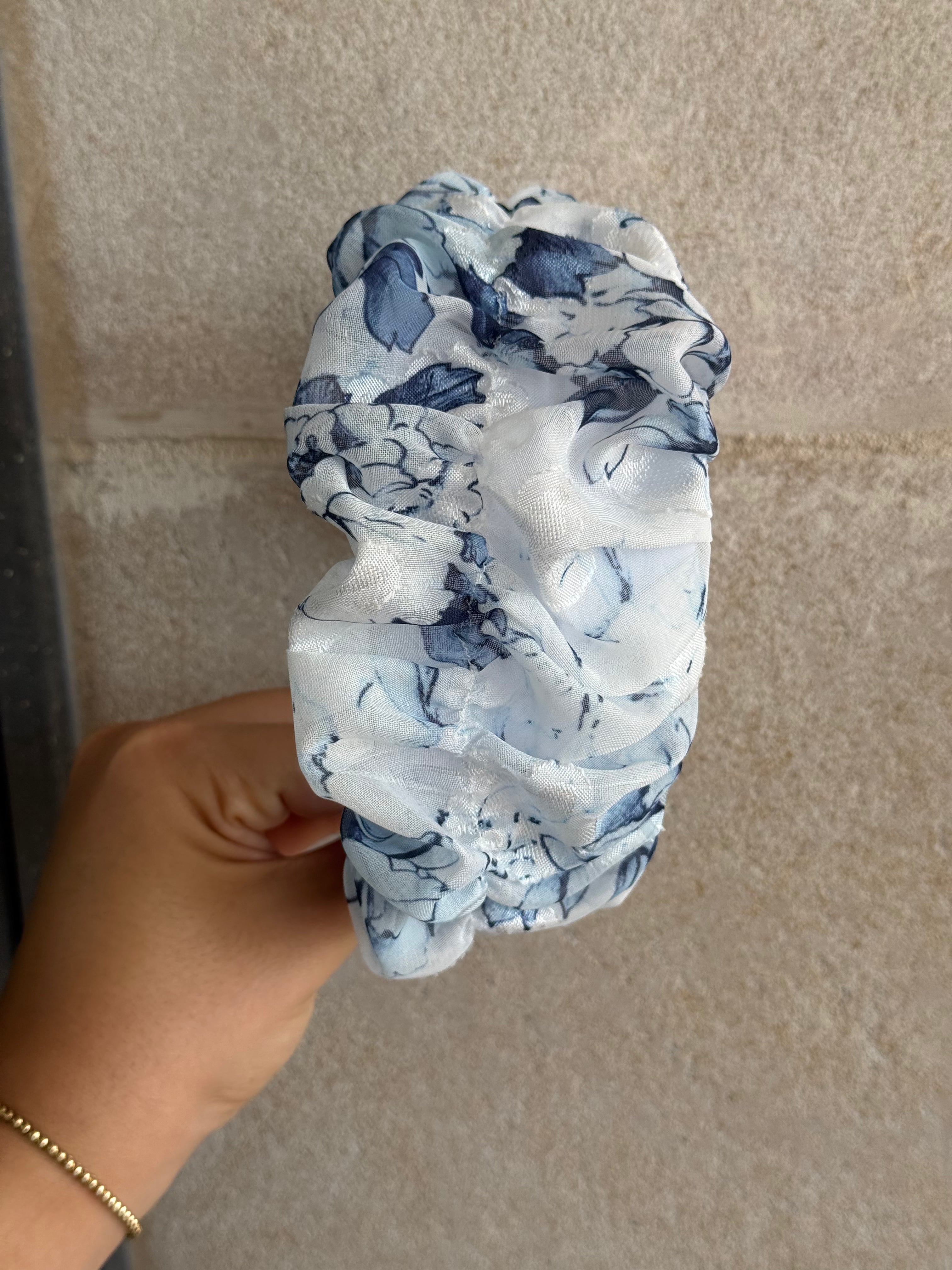 קשת פרחוני גווני כחול דגם כיווץ | 7 ס"מ