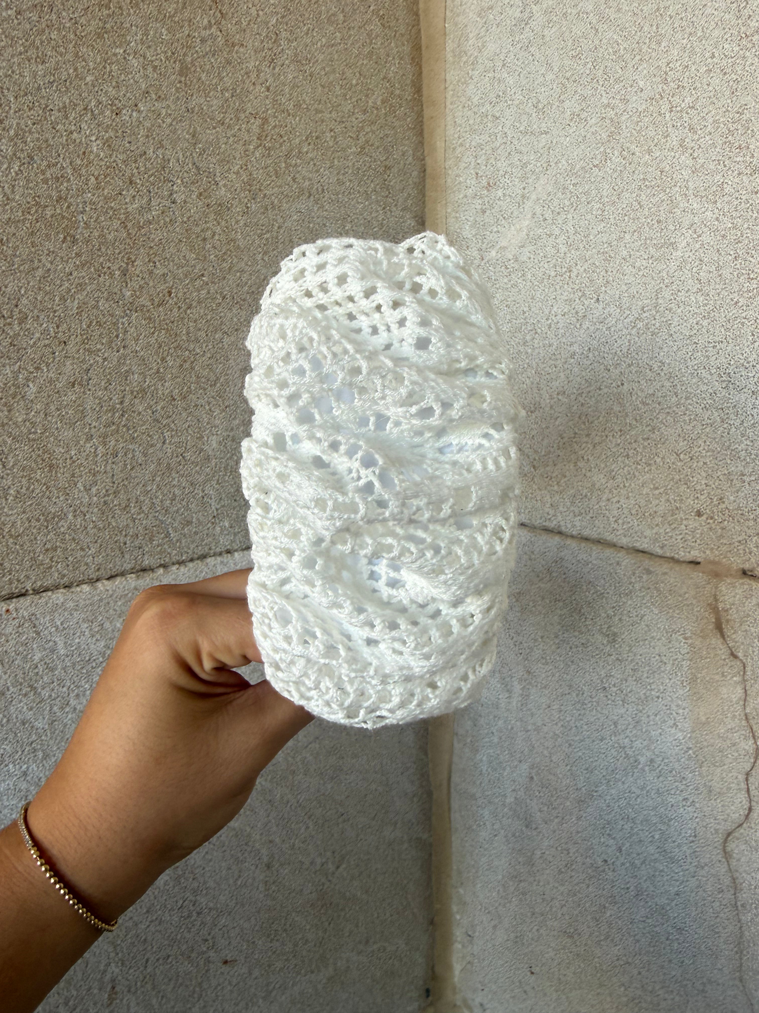 קשת לבן תחרה נפח | 7 ס"מ
